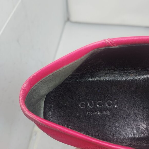 Gucci Brixton Pink Horsebit Collapsible Loafer Shoe - Picture 6 of 13